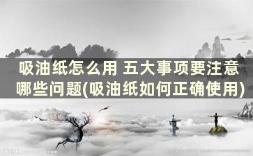 吸油纸怎么用 五大事项要注意哪些问题(吸油纸如何正确使用)